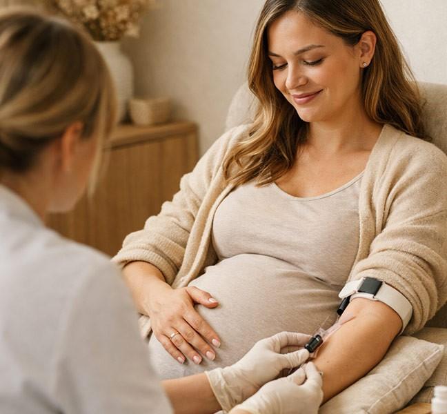 sage-femme pour une prise de sang